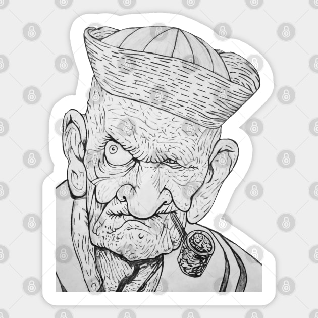 Realistic popeye Sticker by Grimspencilart